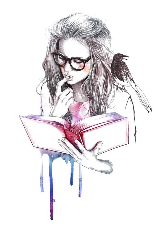 Ilustración persona leyendo